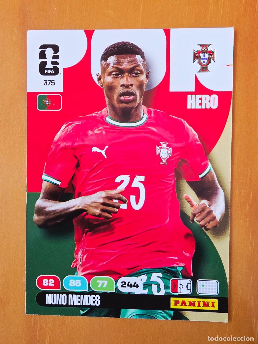 Cromos de F&uacute;tbol: 375 Nuno Mendes, Hero, Portugal, Panini Adrenalyn XL Fifa World Cup 2026 Mundial 26