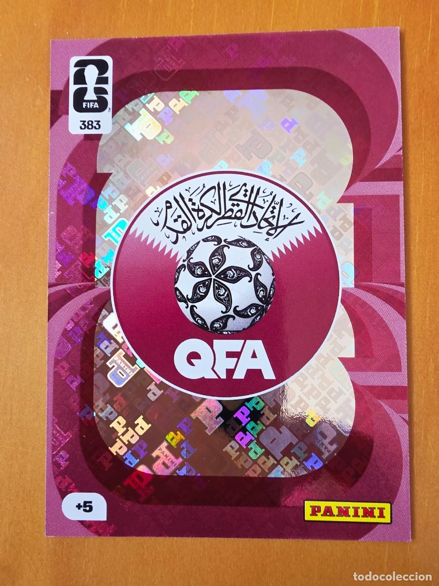 Cromos de F&uacute;tbol: 383 Escudo Logo Catar Qatar, Panini Adrenalyn XL Fifa World Cup 2026 Mundial 26