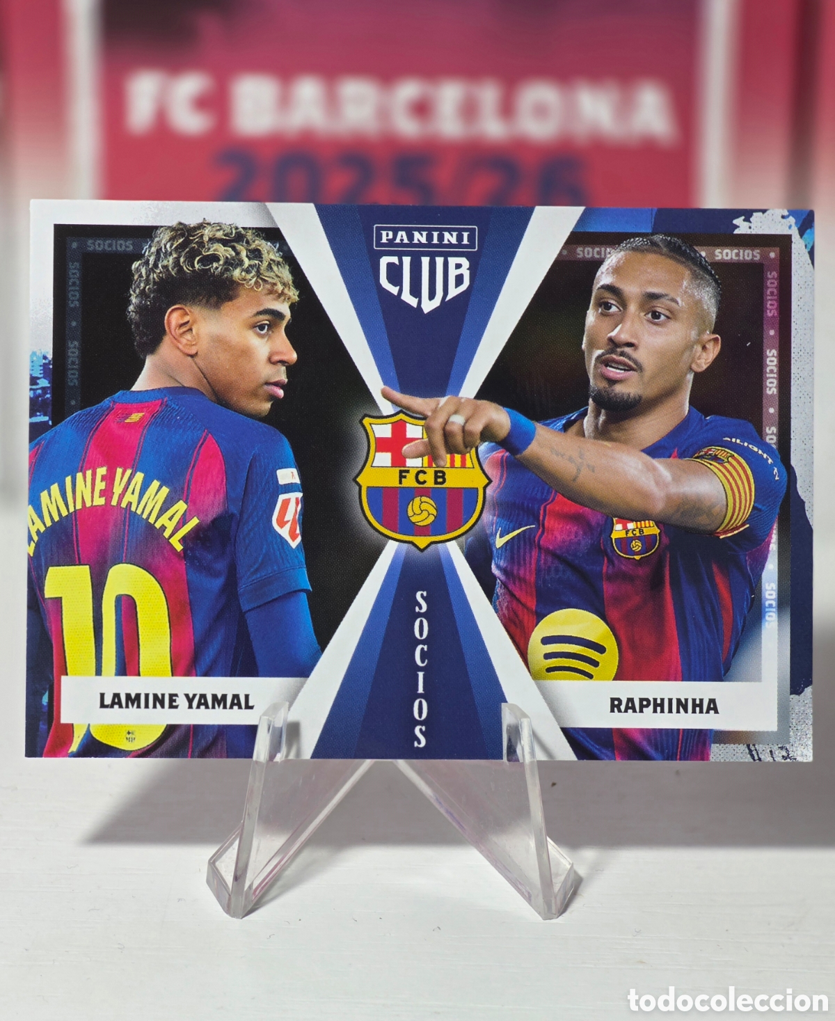 Cromos de F&uacute;tbol: Lamine Yamal & Raphinha Socios Panini Club FC Barcelona 2026