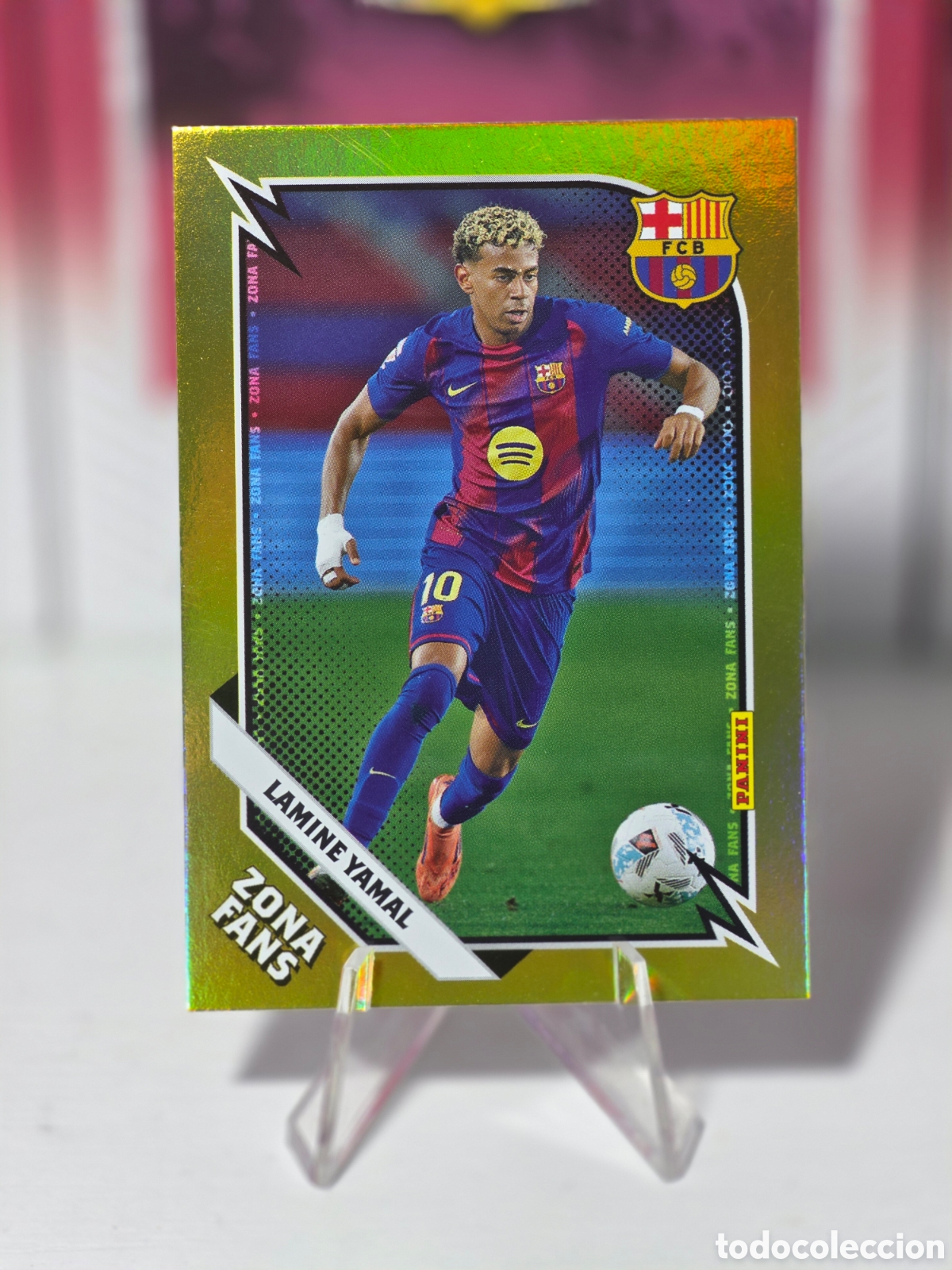 Cromos de F&uacute;tbol: Lamine Yamal Zona Fan Gold Parallel Panini Club FC Barcelona 2026
