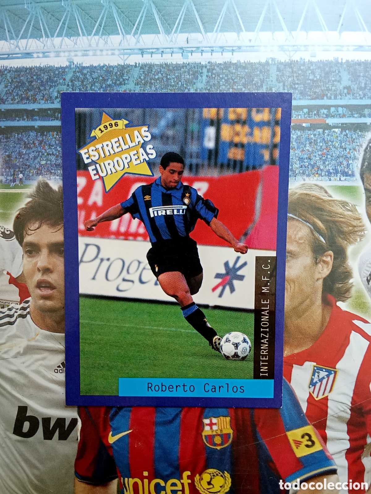 Cromos de F&uacute;tbol: 102 ROBERTO CARLOS INTER MILAN ESTRELLAS EUROPEAS PANINI 1996. NUEVO
