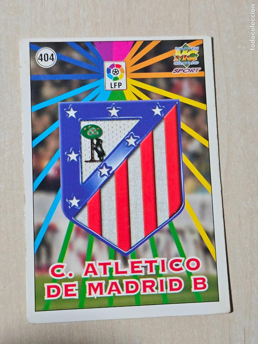 Cromos de F&uacute;tbol: 404 ATLETICO MADRID B - MUNDICROMO - FICHAS DE LA LIGA 98 99 - ESCUDO SEGUNDA DIVISION