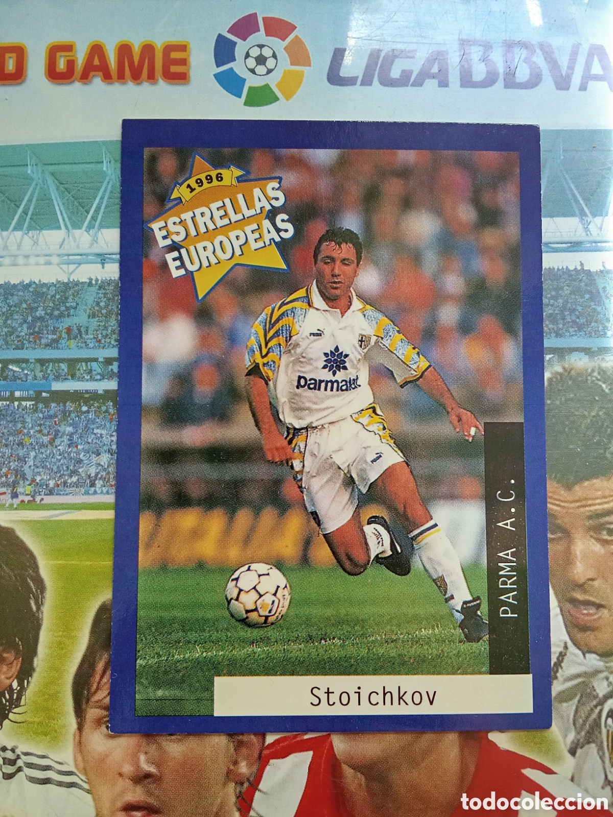 Cromos de F&uacute;tbol: 87 STOICHKOV PARMA ESTRELLAS EUROPEAS PANINI 1996. NUEVO
