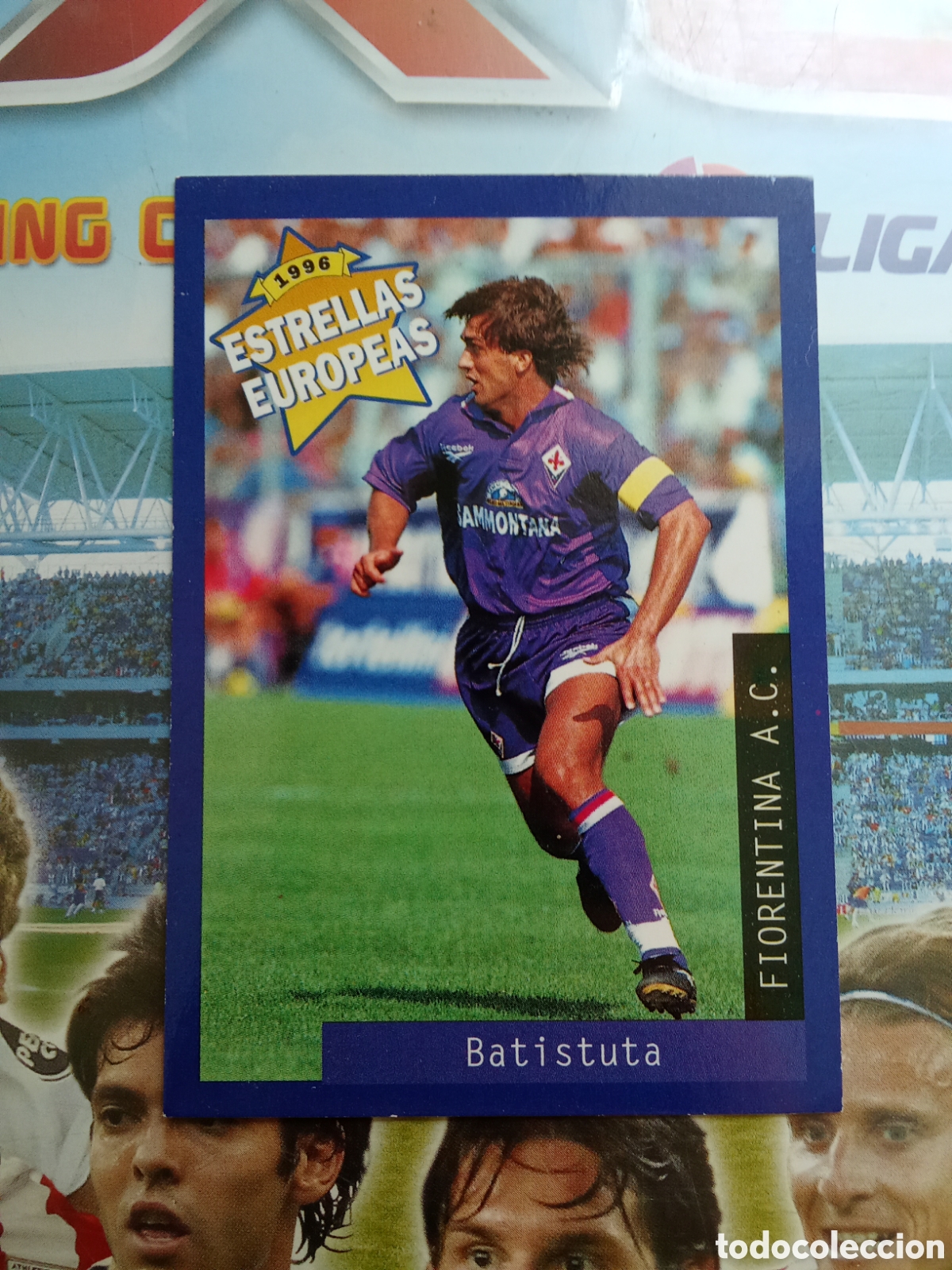 Cromos de F&uacute;tbol: 99 BATISTUTA FIORENTINA ESTRELLAS EUROPEAS PANINI 1996. NUEVO