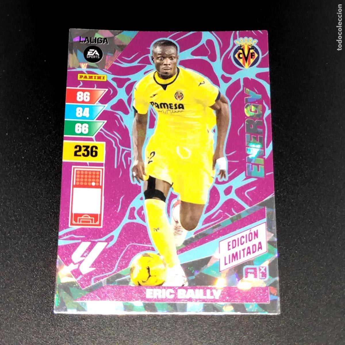 Cromos de F&uacute;tbol: ERIC BAILLY EDICION LIMITA ENERGY VILLARREAL CROMOS ADRENALYN XL LALIGA CARD 2023 2024 23 214 PANINI