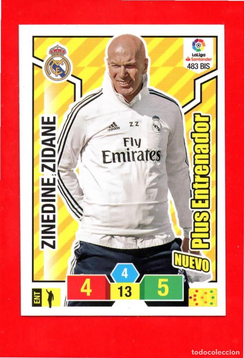 Cromos de F&uacute;tbol: 483 Bis Zinedine Zidane - REAL MADRID - Entrenador - Adr Plus - Adrenalyn Liga 2018 2019 18 19 483Bi