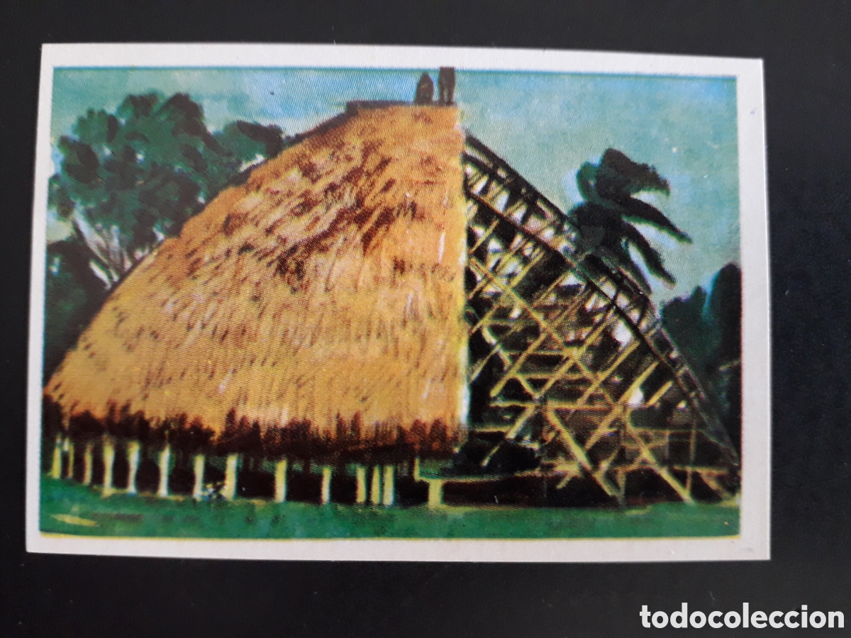 Cromos de F&uacute;tbol: EDIFICIO CIRCULAR DE SAMOA RAZAS HUMANAS N&deg; 25 CHOCOLATES ELGORRIAGA 1968 SIN PEGAR PEDIDO M&Iacute;NIMO 3&euro;