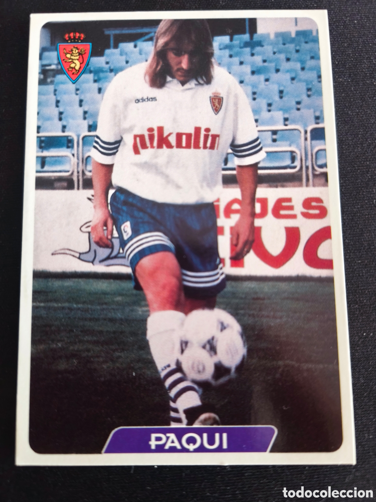 Cromos de F&uacute;tbol: 117 Paqui Real Zaragoza LAS FICHAS DE LA LIGA MUNDICROMO 1995 1996 95 96