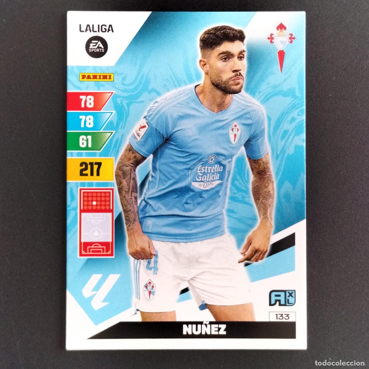 Cromos de F&uacute;tbol: 133 NU&Ntilde;EZ CELTA VIGO CROMOS ADRENALYN XL LALIGA CARD 2023 2024 23 214 PANINI