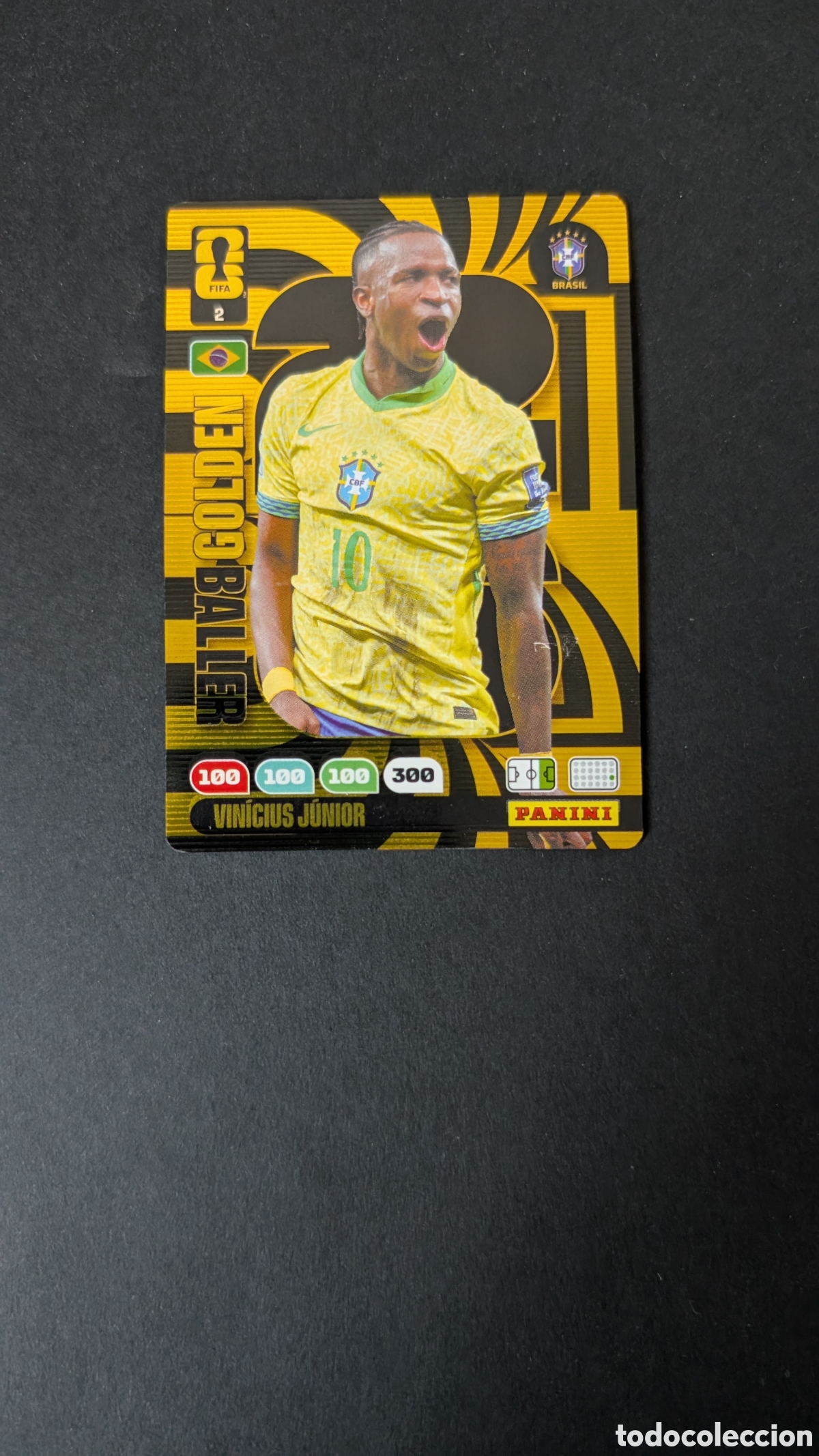 Figurine di Calcio: VINICIUS JUNIOR BRASIL 2 GOLDEN BALLER ADRENALYN XL FIFA WORLD CUP 2026 26 USA PANINI