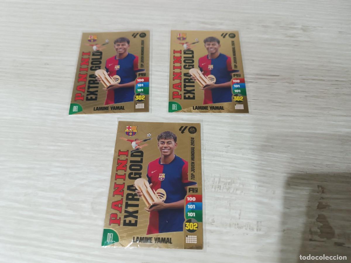 Cromos de F&uacute;tbol: LOTE 3 LAMINE YAMAL EXTRA GOLD ADRENALYN 2024 2025 24 25