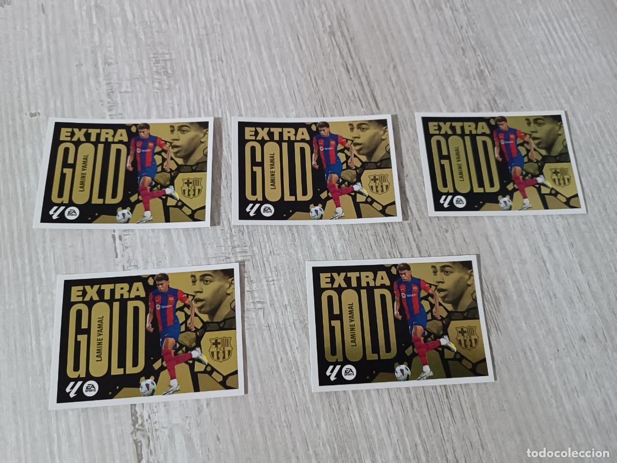 Cromos de F&uacute;tbol: LOTE 5 LAMINE YAMAL EXTRA GOLD LIGA ESTE 2024 2025 24 25