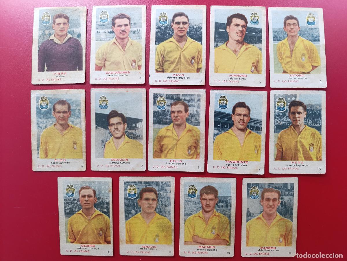 Cromos de F&uacute;tbol: FEDORA 50 51. EQUIPO COMPLETO UNI&Oacute;N DEPORTIVA LAS PALMAS-CROMOS CIGARRILLOS FEDORA-LIGA 1950/1951.