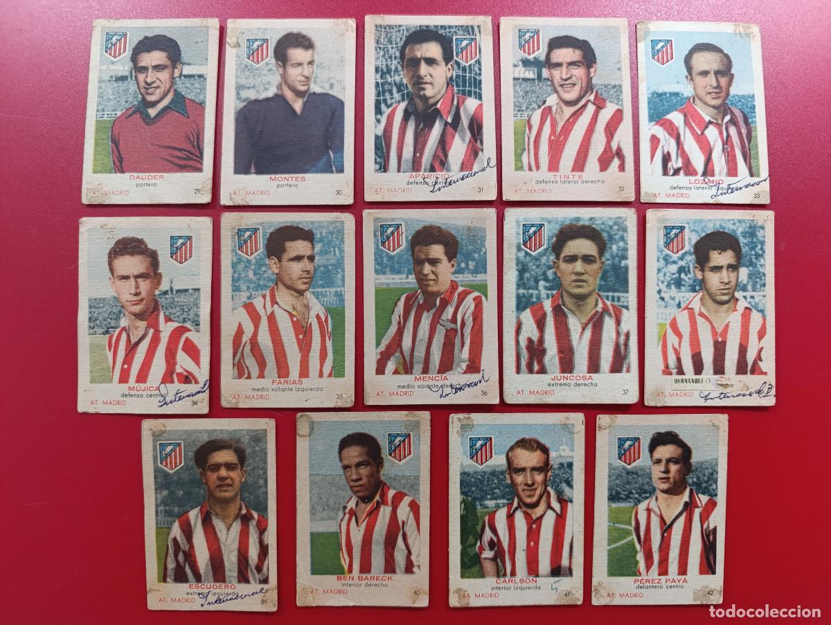 Cromos de F&uacute;tbol: FEDORA 50 51. EQUIPO COMPLETO ATLETICO DE MADRID - CROMOS CIGARRILLOS FEDORA - LIGA 1950/1951.