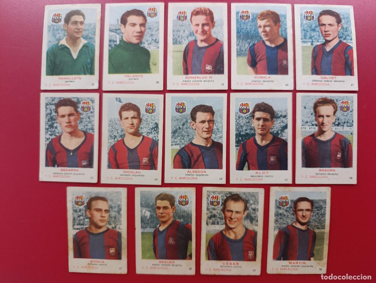 Cromos de F&uacute;tbol: FEDORA 50 51. EQUIPO COMPLETO F. C. BARCELONA - CROMOS CIGARRILLOS FEDORA - LIGA 1950/1951.