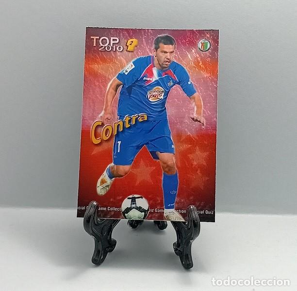 Cromos de F&uacute;tbol: 556 CONTRA GETAFE CF FICHA OFFICIAL QUIZ GAME COLLECTION MUNDICROMO 2009 2010 TOP 2010 ROJO JASPEADO