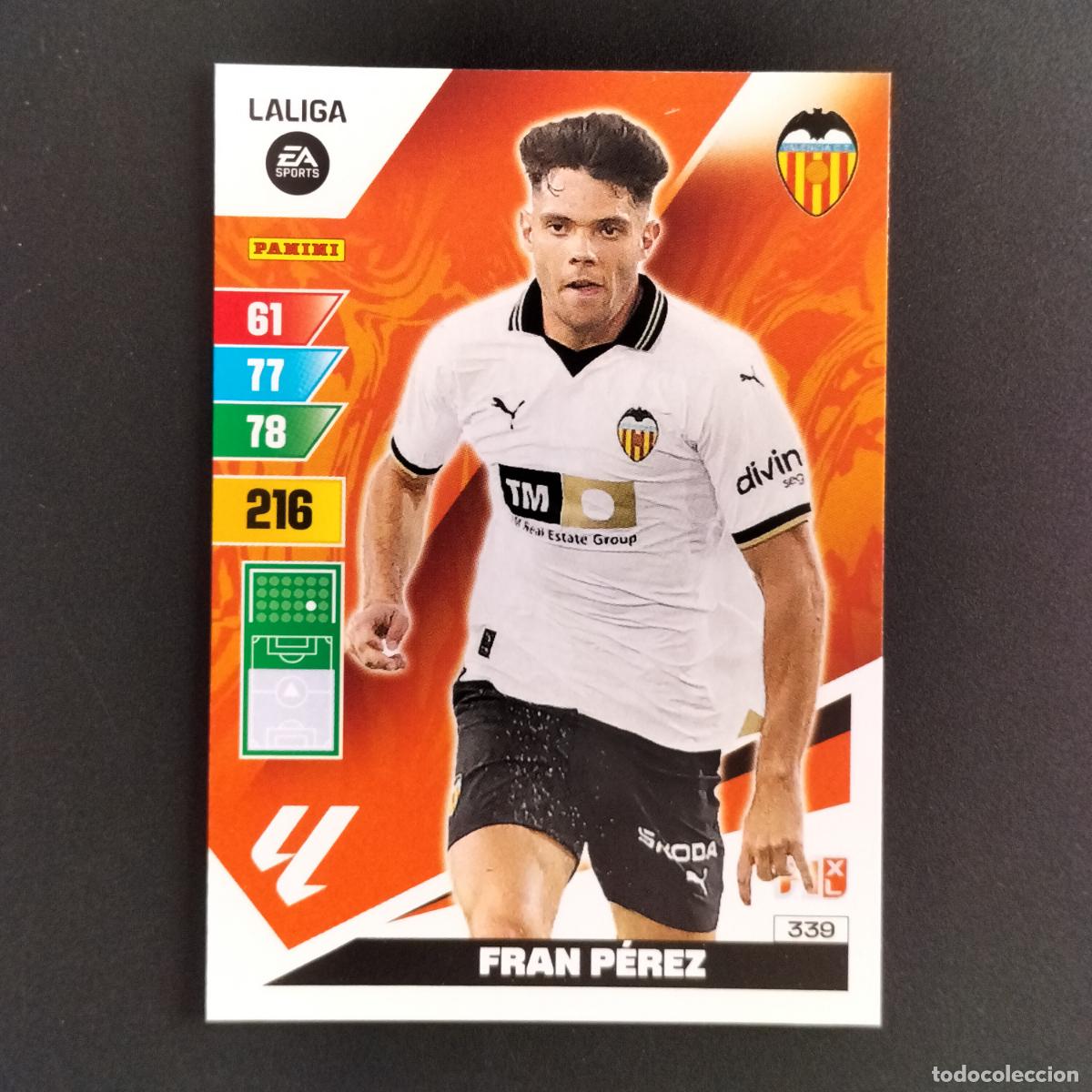 Cromos de F&uacute;tbol: 339 FRAN PEREZ VALENCIA CROMOS ADRENALYN XL LALIGA CARD 2023 2024 23 214 PANINI