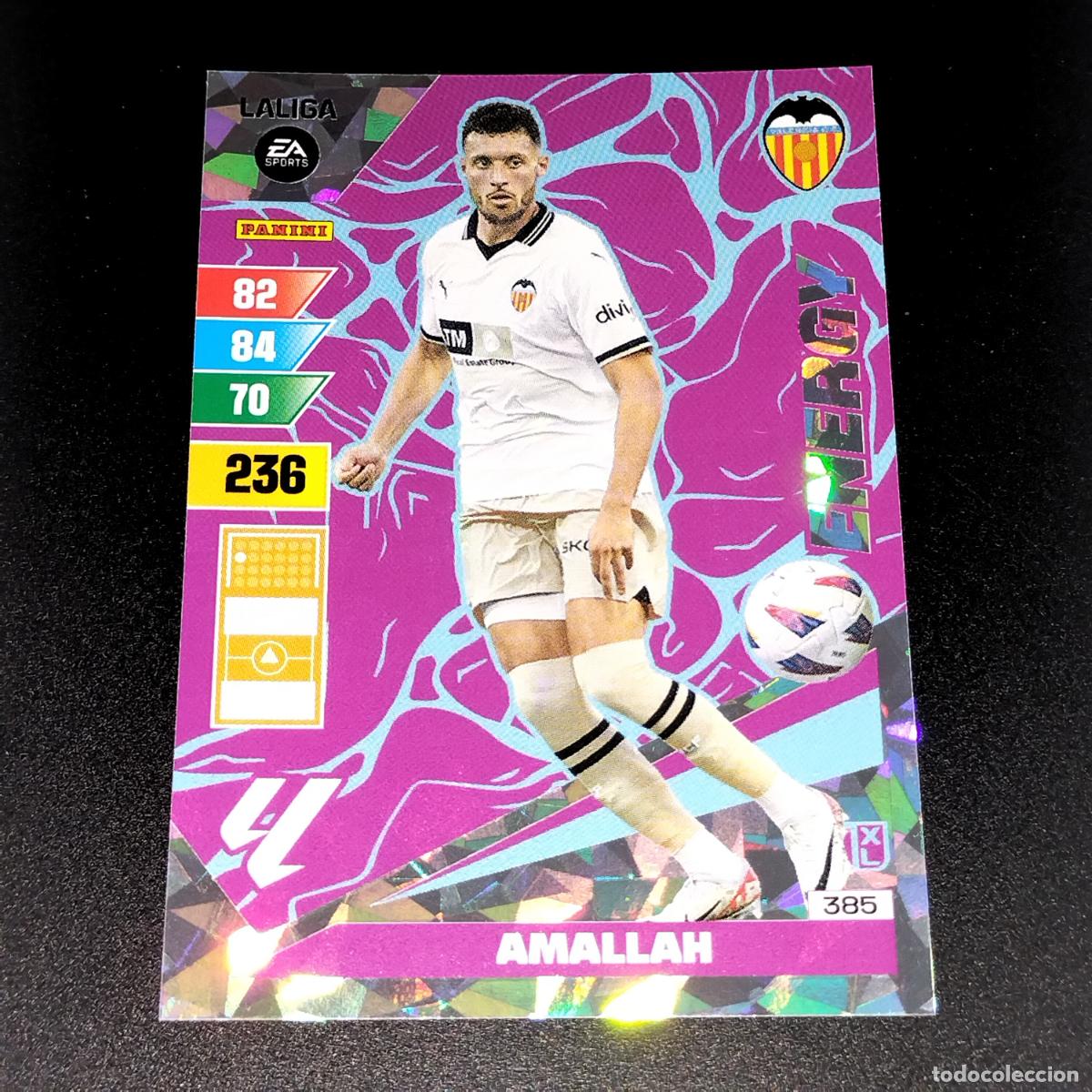 Cromos de F&uacute;tbol: 385 AMALLAH ENERGY VALENCIA CROMOS ADRENALYN XL LALIGA CARD 2023 2024 23 214 PANINI