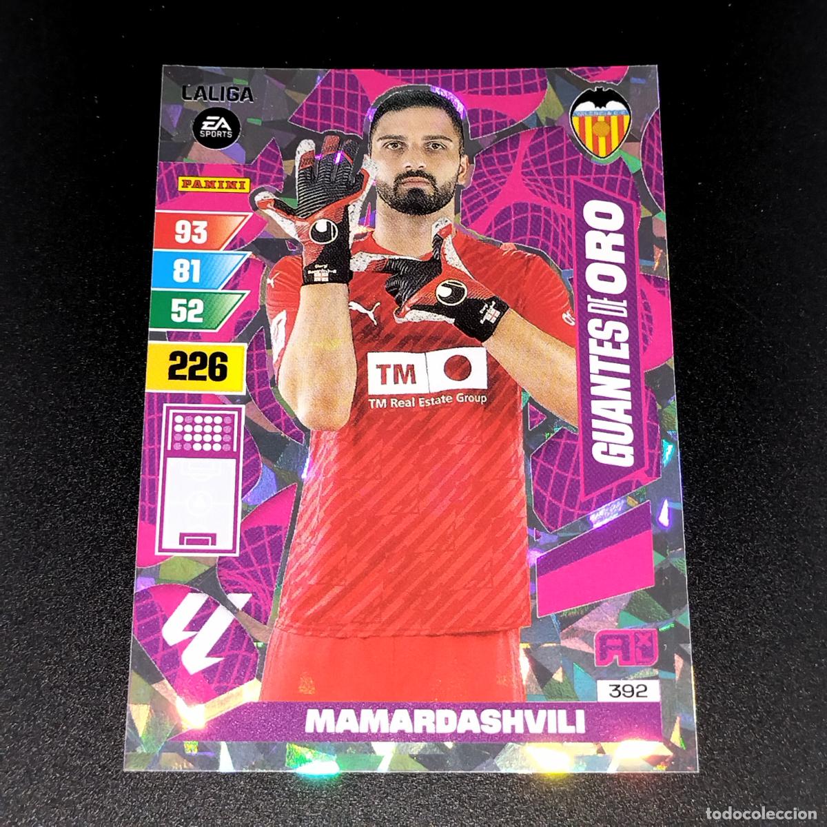 Cromos de F&uacute;tbol: 392 MAMARDASHVILI GUANTES DE ORO VALENCIA CROMOS ADRENALYN XL LALIGA CARD 2023 2024 23 214 PANINI