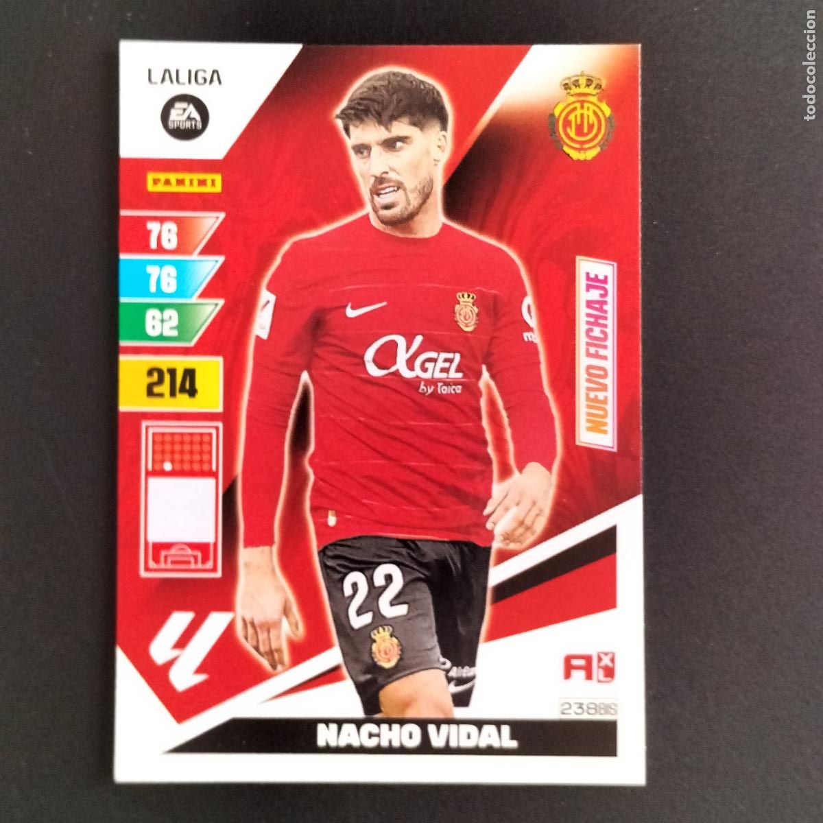 Cromos de F&uacute;tbol: 238 BIS NACHO VIDAL NUEVO FICHAJE MALLORCA CROMOS ADRENALYN XL LALIGA CARD 2023 2024 23 214 PANINI