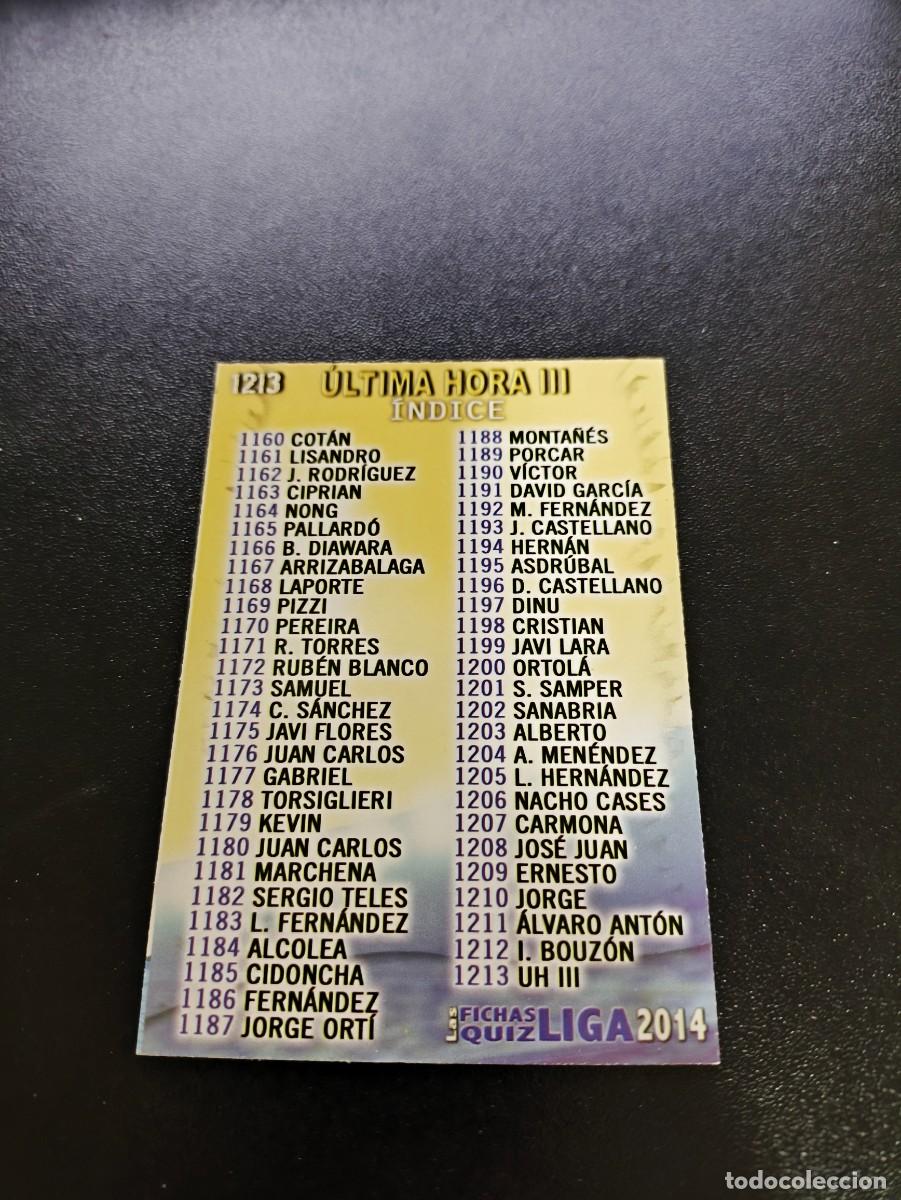 Cromos de F&uacute;tbol: 1213 INDICE III ULTIMA HORA MUNDICROMO LIGA 2013 2014 13 14 PLATINUM NO PANINI ESTE