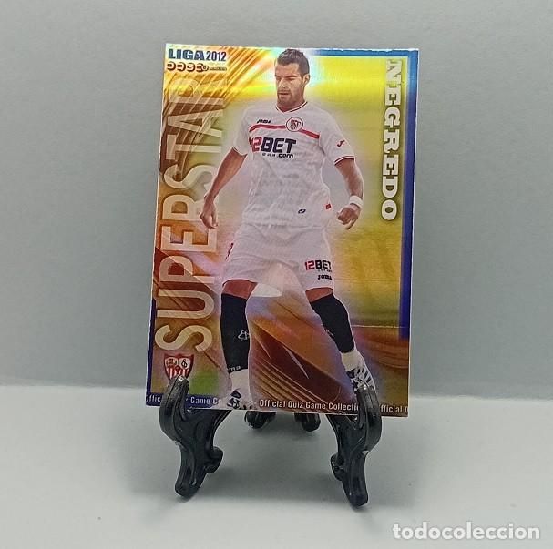 Cromos de Futebol: 135 NEGREDO SEVILLA FC QUIZ GAME COLLECTION MUNDICROMO 2011 2012 SUPERSTAR RAYAS HORIZONTALES