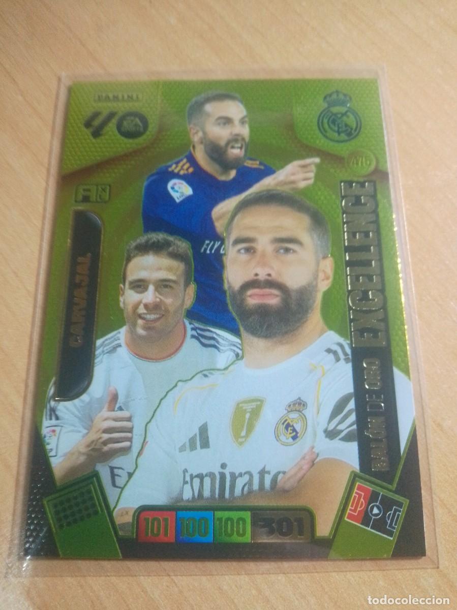 Cromos de F&uacute;tbol: 475 CARVAJAL BAL&Oacute;N DE ORO A EXCELLENCE DEL REAL MADRID 25 26 ADRENALYN XL 2025 2026