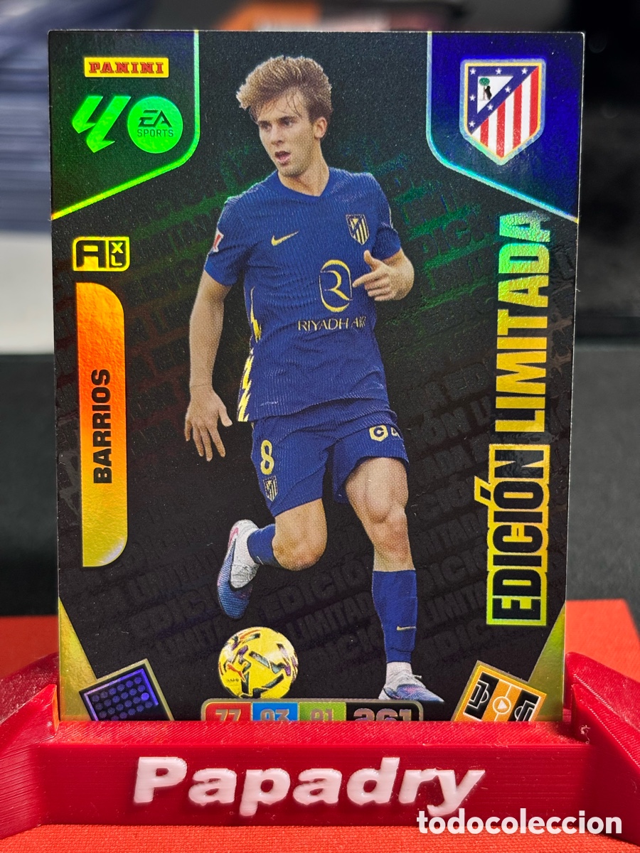 Cromos de F&uacute;tbol: PABLO BARRIOS EDICION LIMITADA 2025-26 ADRENALYN XL LA LIGA Atl&eacute;tico Madrid