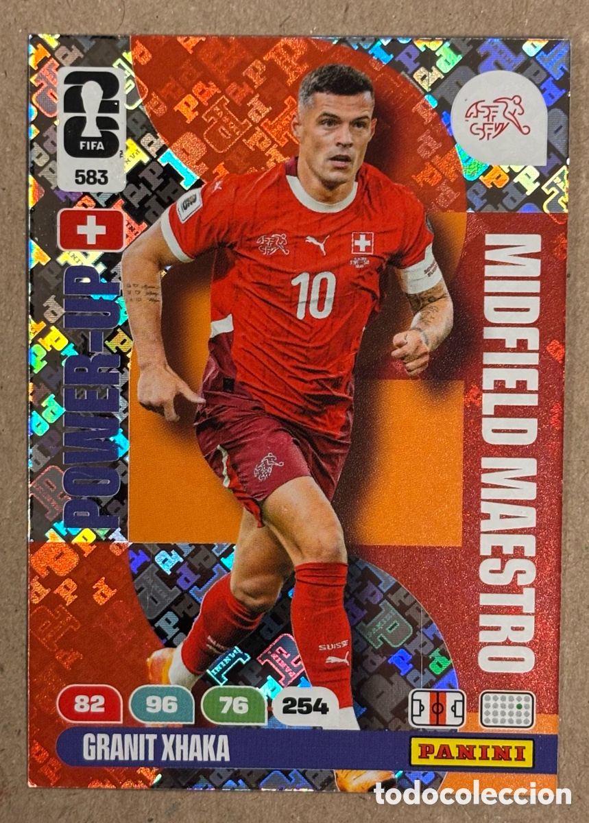 Cromos de F&uacute;tbol: GRAKIT XHAKA (SUIZA). TARJETA HOLO MIDFIELD MAESTRO PANINI FIFA WORLD CUP 2026 ANDRENALYN XL. #583