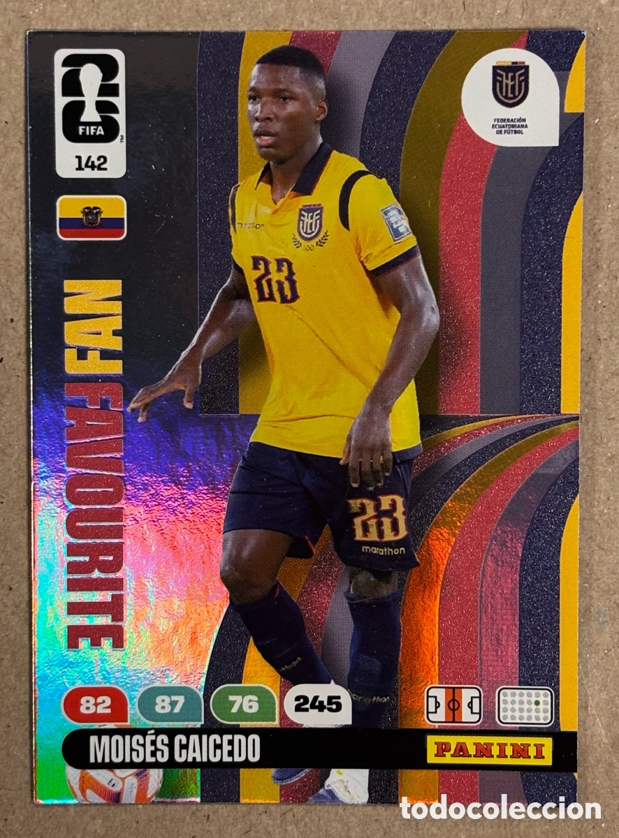 Cromos de F&uacute;tbol: MOISES CAICEDO). CARTA FAN FAVOURITE PANINI FIFA WORLD CUP 2026 ANDRENALYN XL. #142.