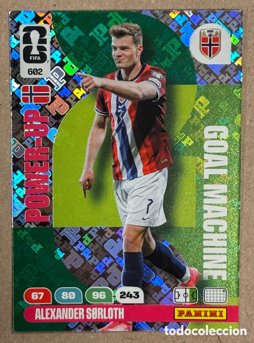 Cromos de F&uacute;tbol: ALEXANDER SORLOTH (NORUEGA). CARTA POWER-UP GOAL MACHINE PANINI FIFA WORLD CUP 2026 ANDRENALYN XL