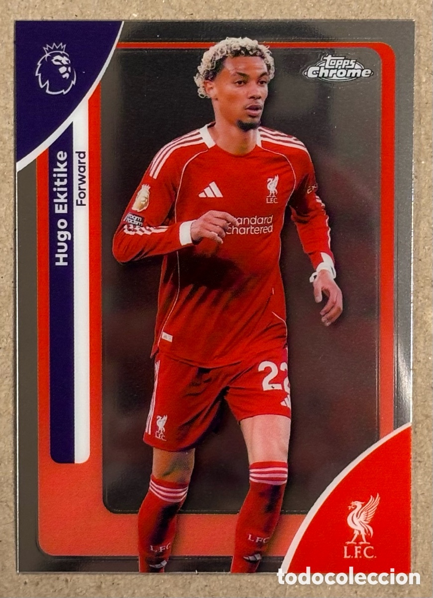 Cromos de F&uacute;tbol: HUGO ETIKITE (LIVERPOOL FC). CARTA TOPPS CHROME PREMIER LEAGUE 2025/26. #120.