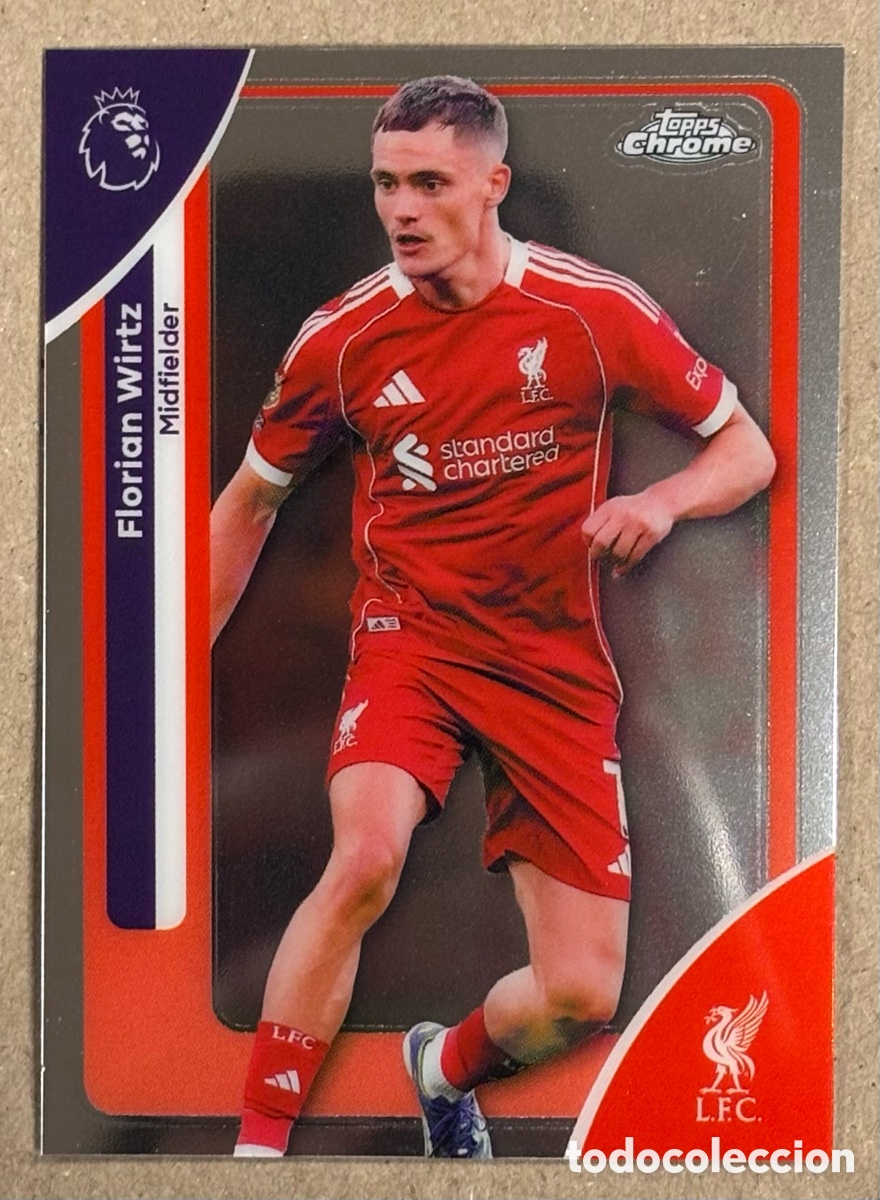 Cromos de F&uacute;tbol: FLORIAN WIRTZ (LIVERPOOL FC). CARTA TOPPS CHROME PREMIER LEAGUE 2025/26. #119.