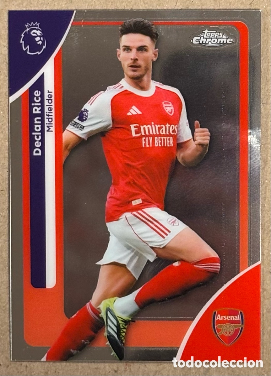 Cromos de F&uacute;tbol: DECLAN RICE (ARSENAL). CARTA TOPPS CHROME PREMIER LEAGUE 2025/26. #14.