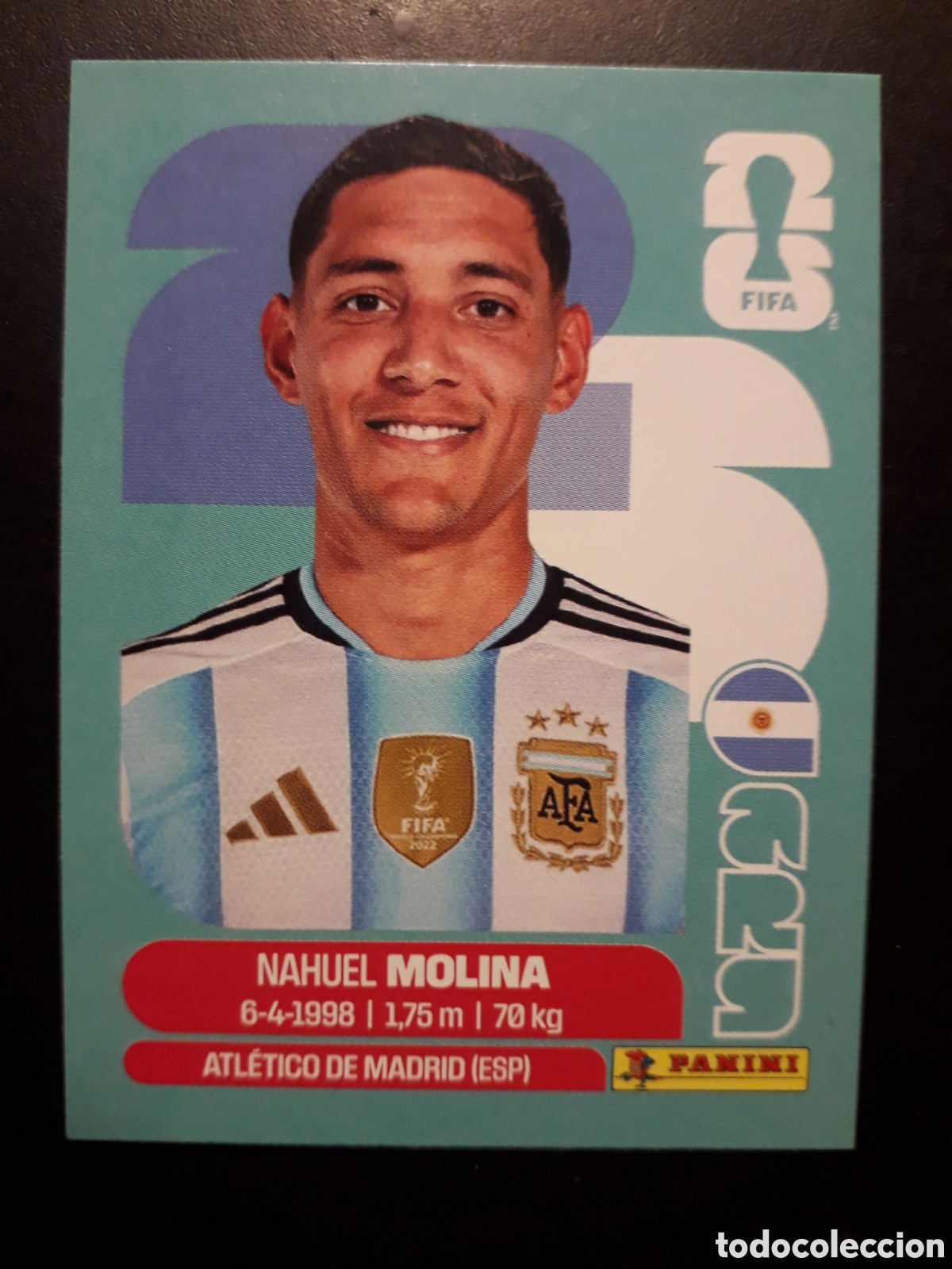 Cromos de F&uacute;tbol: NAHUEL MOLINA ARGENTINA ARG 3 MUNDIAL F&Uacute;TBOL 2026 FIFA WORLD CUP PANINI SIN PEGAR PEDIDO M&Iacute;NIMO 3&euro;.