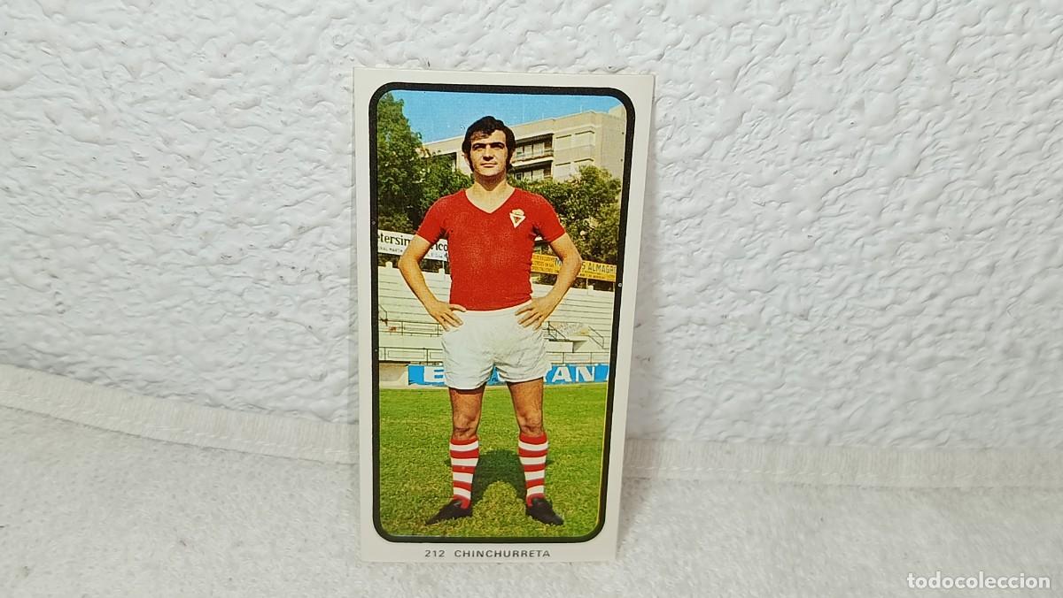 Cromos de F&uacute;tbol: ANTIGUO CROMO N&ordm; 212 CHINCHURRETA REAL MURCIA RUIZ ROMERO CAMPEONATOS NACIONALES FUTBOL 1973 - 74