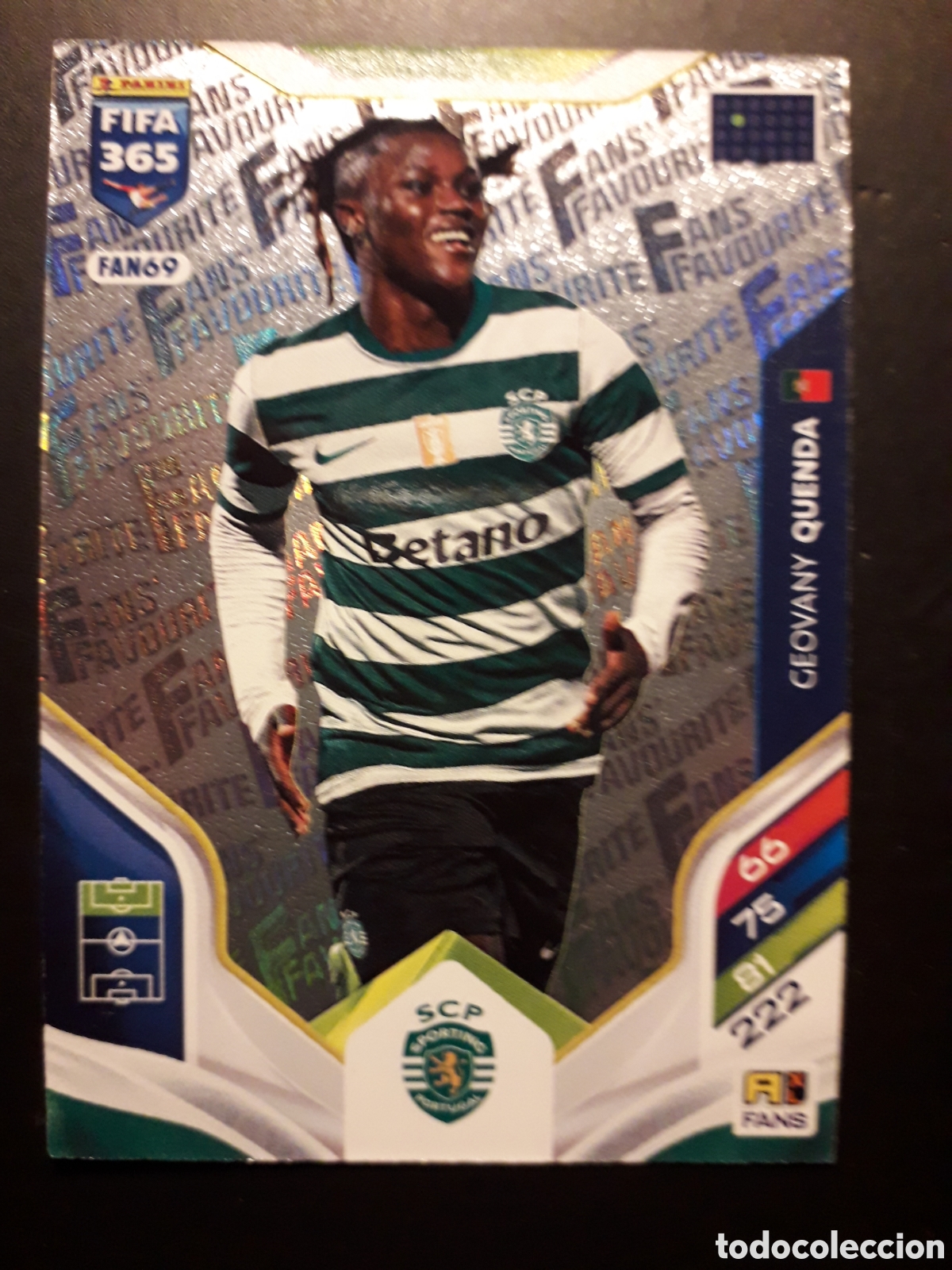 Cromos de F&uacute;tbol: QUENDA SPORTING DE PORTUGAL FAN69 FANS FAVOURITE ADRENALYN XL FIFA 365 PANINI 2026 PEDIDO M&Iacute;NIMO 3&euro;.