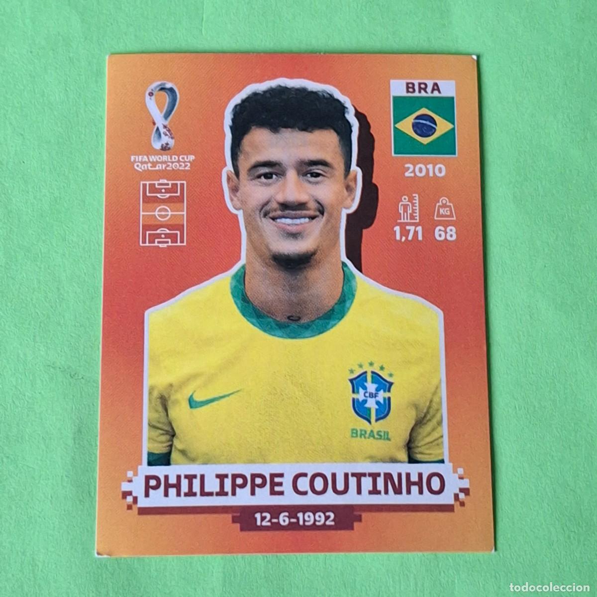 Cromos de F&uacute;tbol: WORLD CUP MUNDIAL QATAR 2022 - VERSION NARANJA SUDAMERICA - BRA 10 BRASIL - PHILIPPE COUTINHO