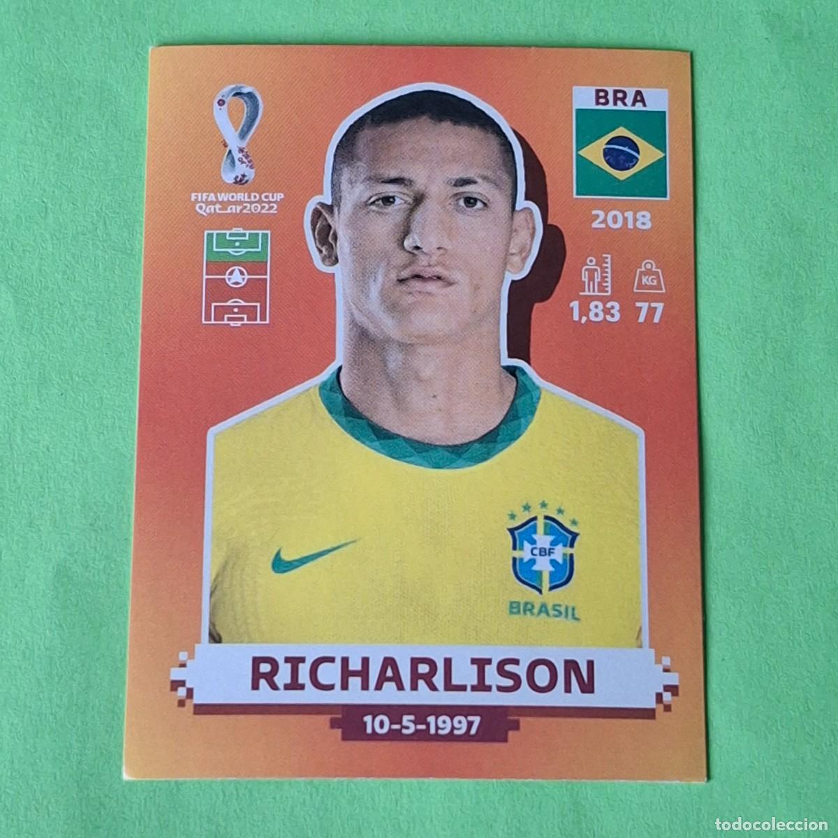 Cromos de F&uacute;tbol: WORLD CUP MUNDIAL QATAR 2022 - VERSION NARANJA SUDAMERICA - BRA 18 BRASIL - RICHARLISON