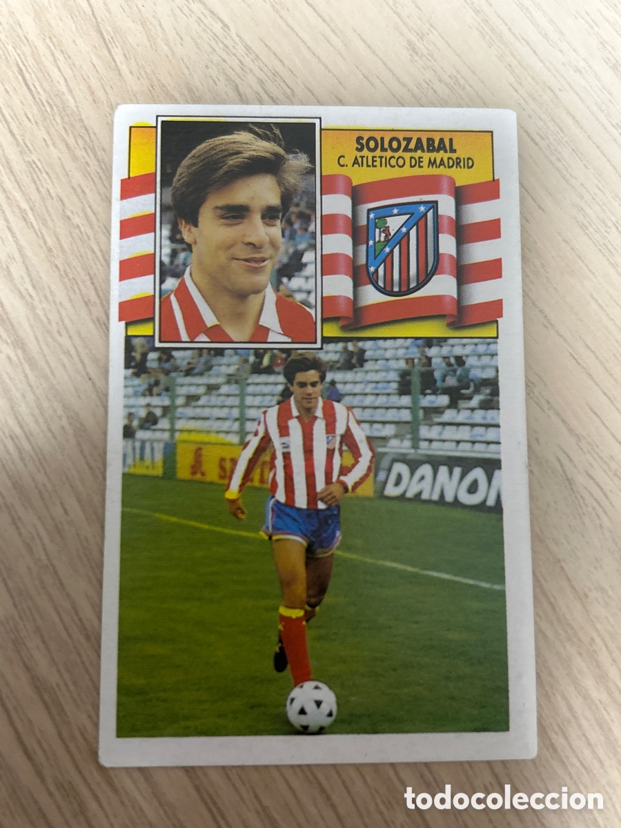 Fu&szlig;ball-Sticker: SOLOZABAL ATLETICO DE MADRID LIGA ESTE 1990 1991 90 91 NUNCA PEGADO SIN PEGAR