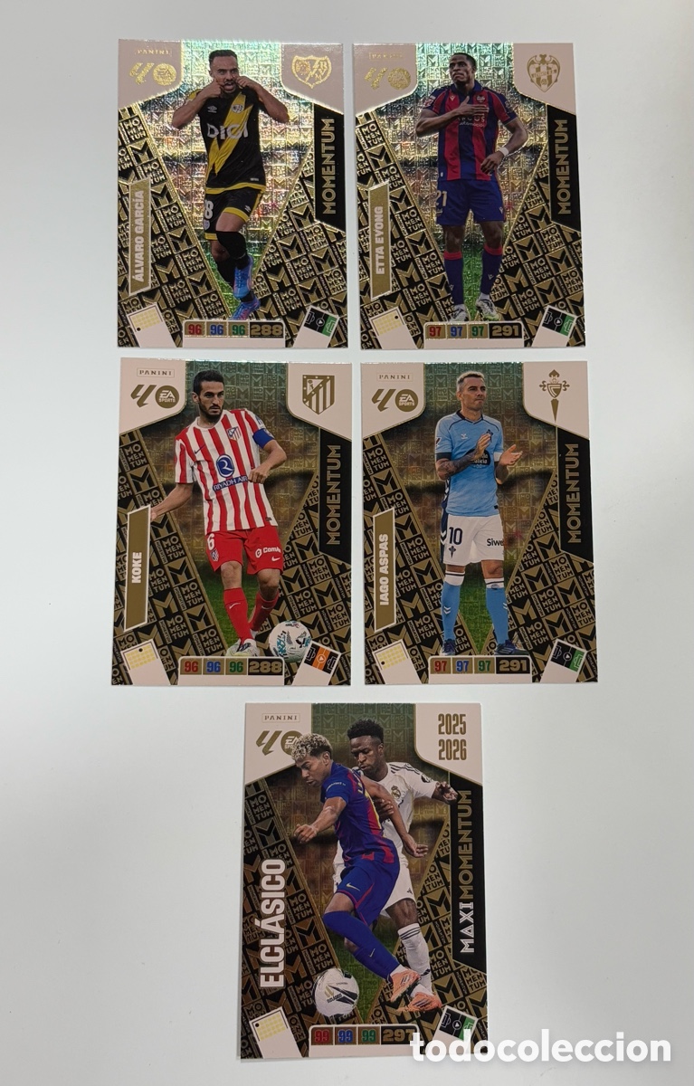 Fu&szlig;ball-Sticker: Lote 5 Momentum 25 26 2025 2026 Adrenalyn XL El Cl&aacute;sico Eyong Yamal Vinicius Panini