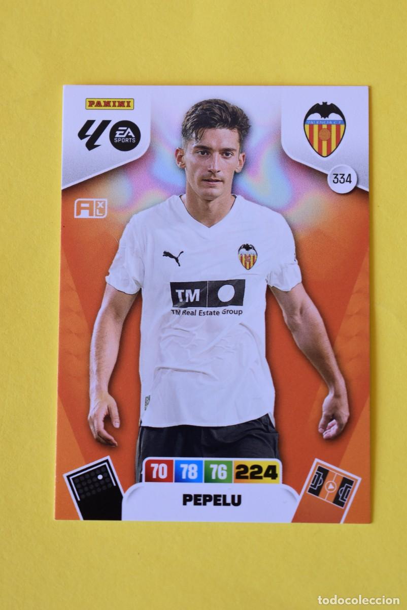 Cromos de F&uacute;tbol: Cromo Adrenalyn XL. 2025 2026. 25 26. Pepelu. Valencia. N &ordm; 334. C&oacute;digo sin activar. Panini