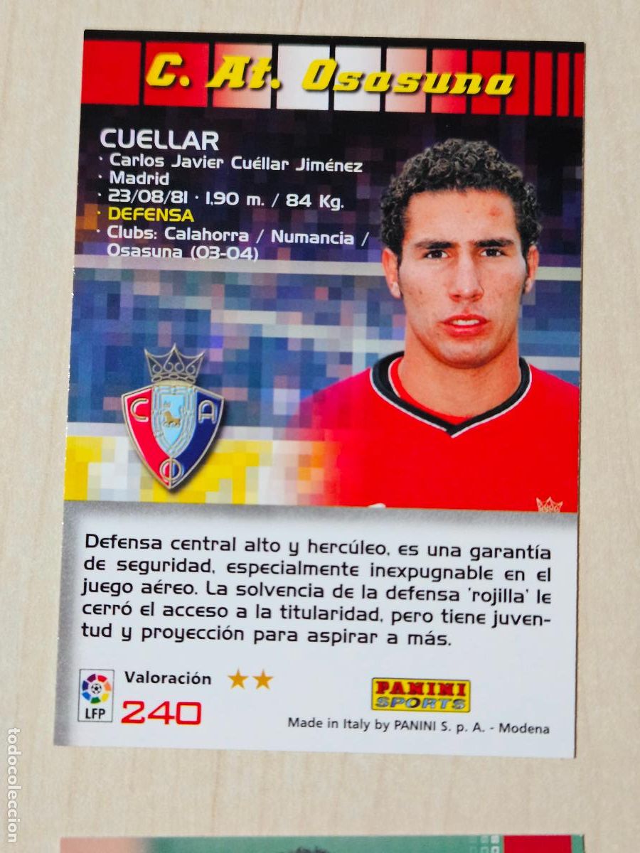 Cromos de F&uacute;tbol: CROMO N&ordm; 240 CUELLAR - MEGACRACKS 2004 05 - OSASUNA