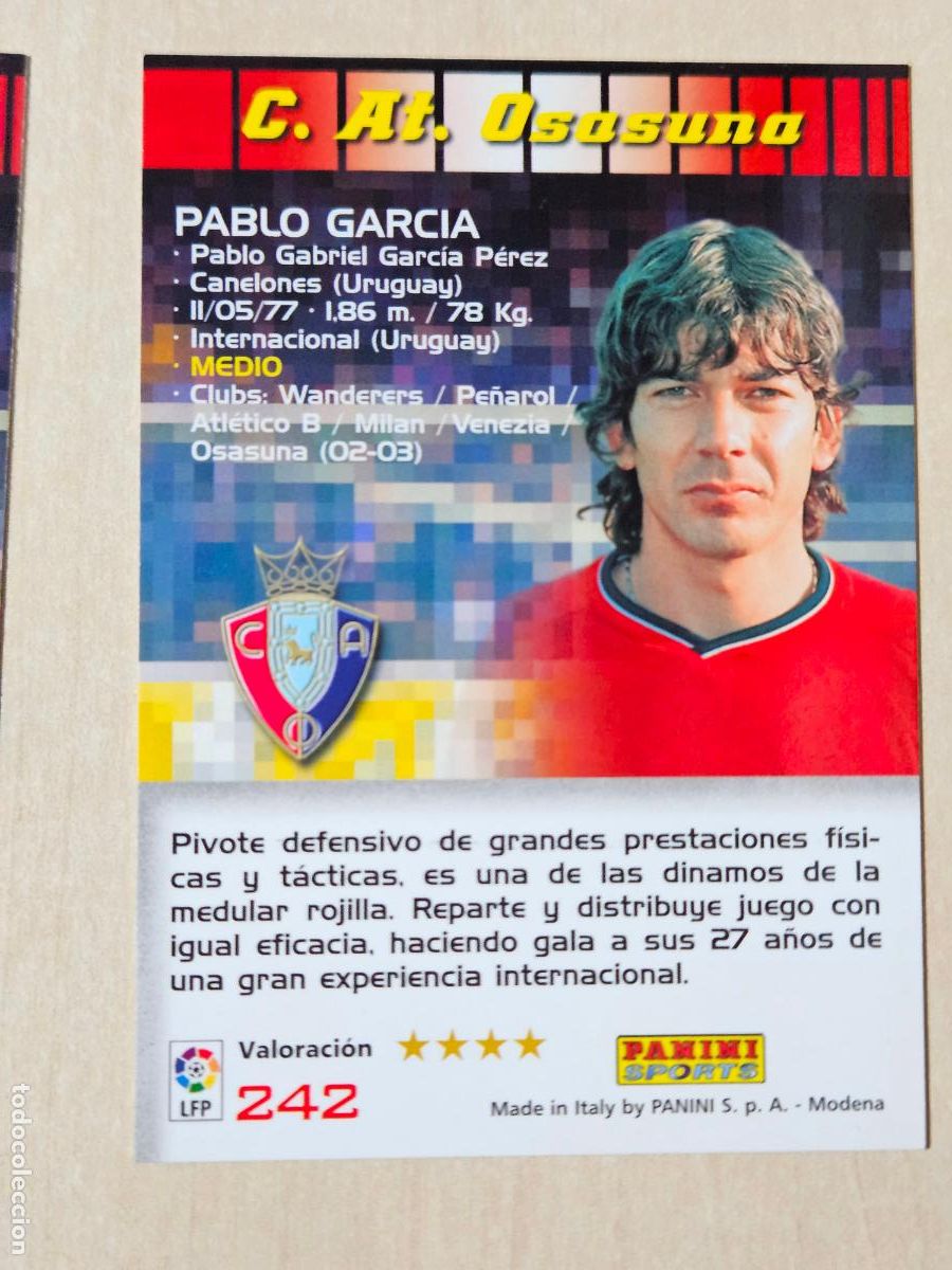 Cromos de F&uacute;tbol: CROMO N&ordm; 242 PABLO GARCIA - MEGACRACKS 2004 05 - OSASUNA