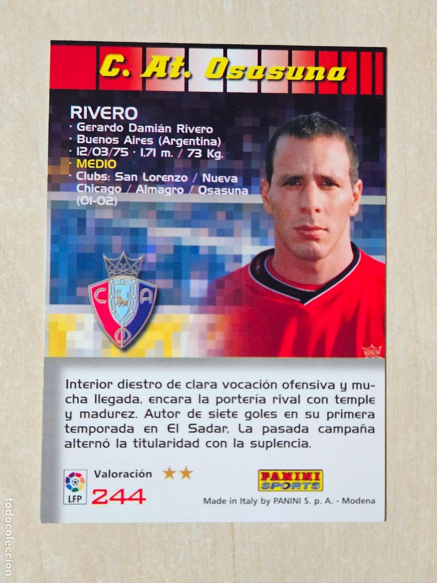 Football Stickers: CROMO N&ordm; 244 RIVERO - MEGACRACKS 2004 05 - OSASUNA