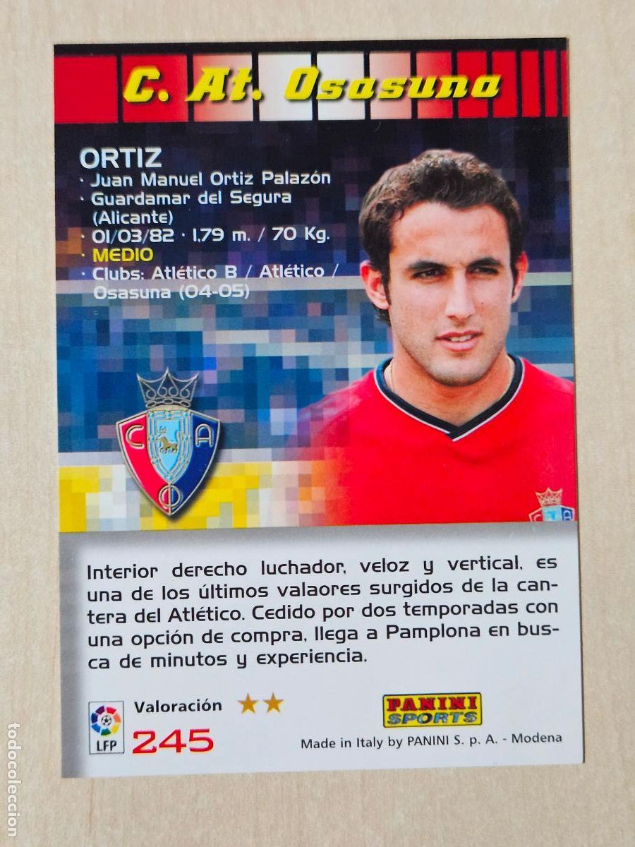 Football Stickers: CROMO N&ordm; 245 ORTIZ - MEGACRACKS 2004 05 - OSASUNA