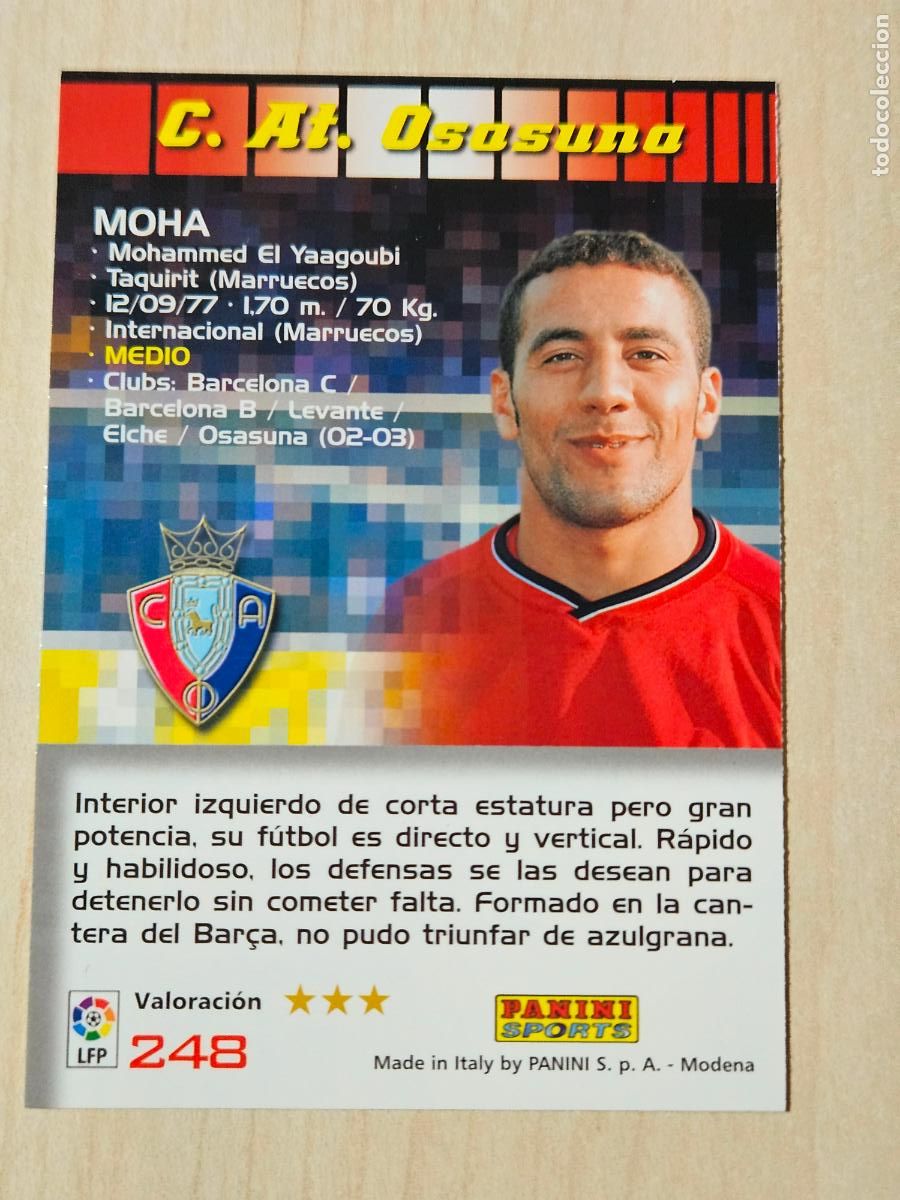 Cromos de F&uacute;tbol: CROMO N&ordm; 248 MOHA - MEGACRACKS 2004 05 - OSASUNA