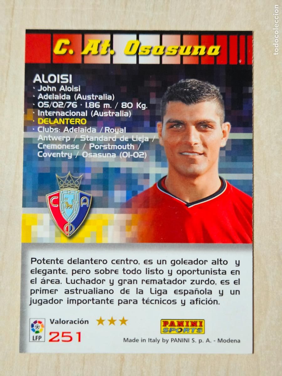 Cromos de F&uacute;tbol: CROMO N&ordm; 251 ALOISI - MEGACRACKS 2004 05 - OSASUNA