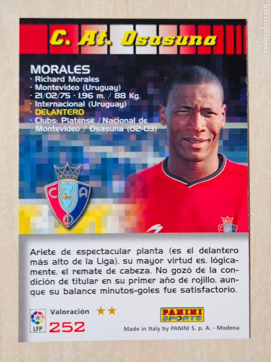 Cromos de F&uacute;tbol: CROMO N&ordm; 252 MORALES - MEGACRACKS 2004 05 - OSASUNA