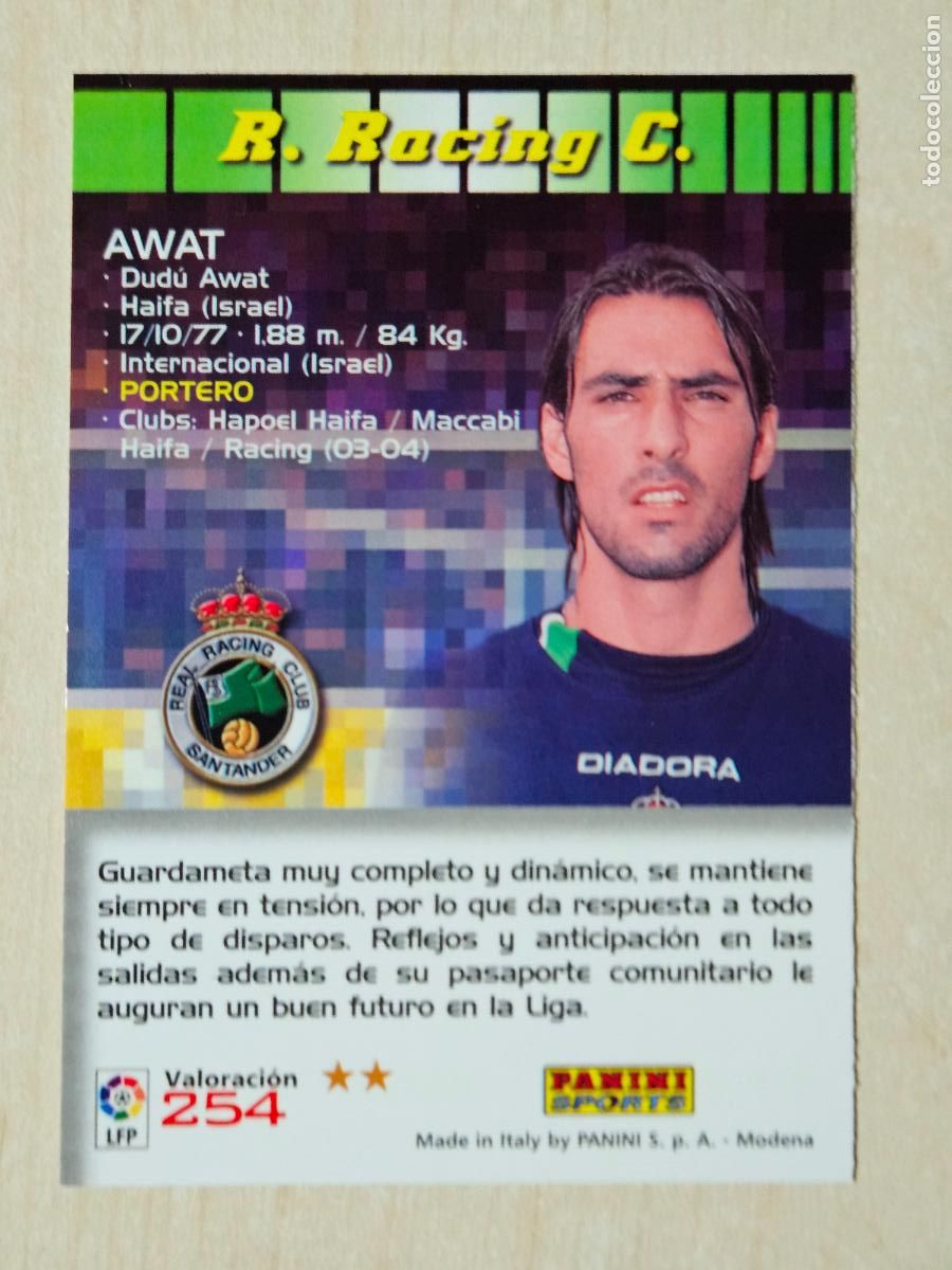 Cartes &agrave; collectionner de Football: CROMO N&ordm; 254 AWAT - MEGACRACKS 2004 05 - RACING DE SANTANDER